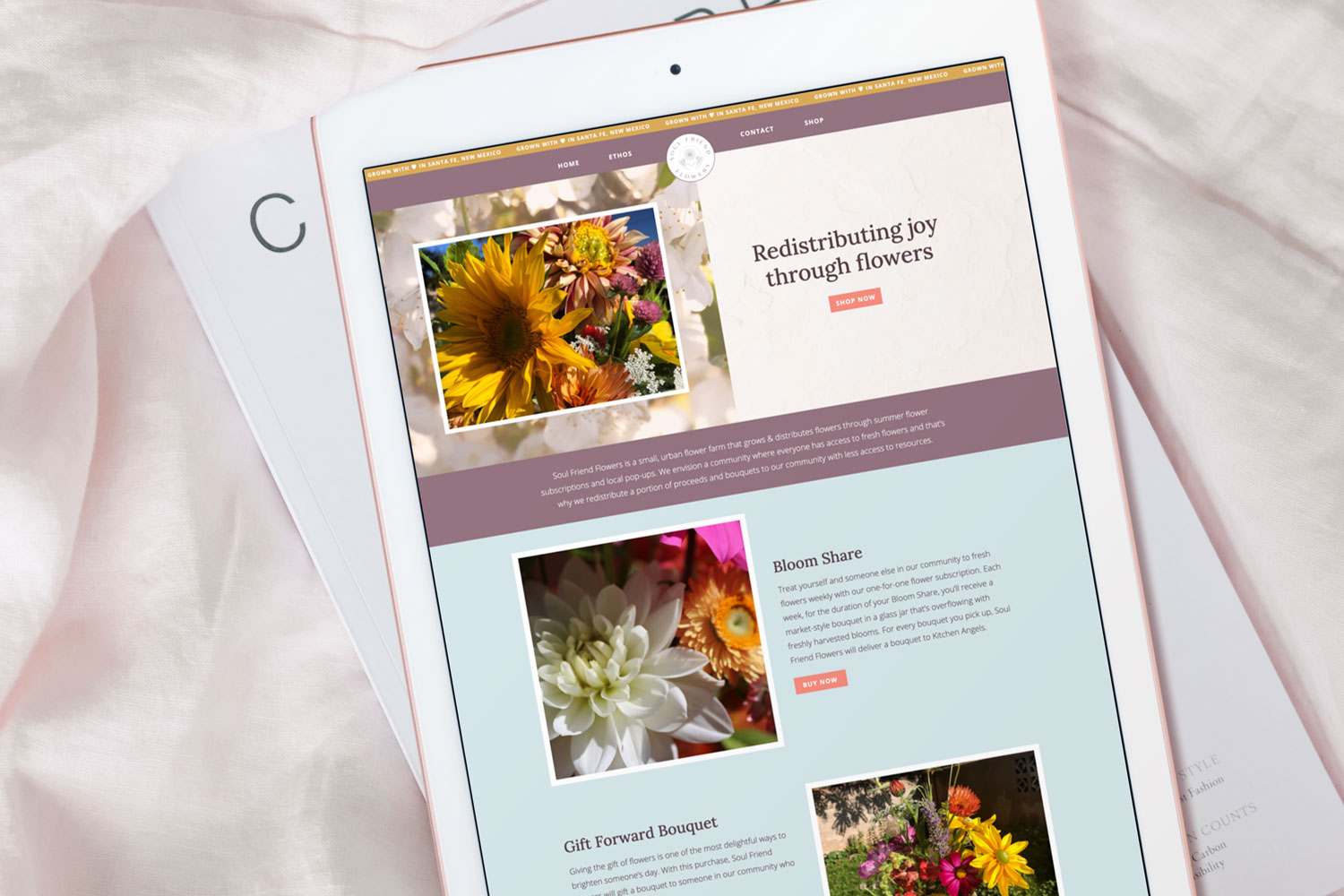 An image of a custom site on an ipad, one of the web design services you can offer