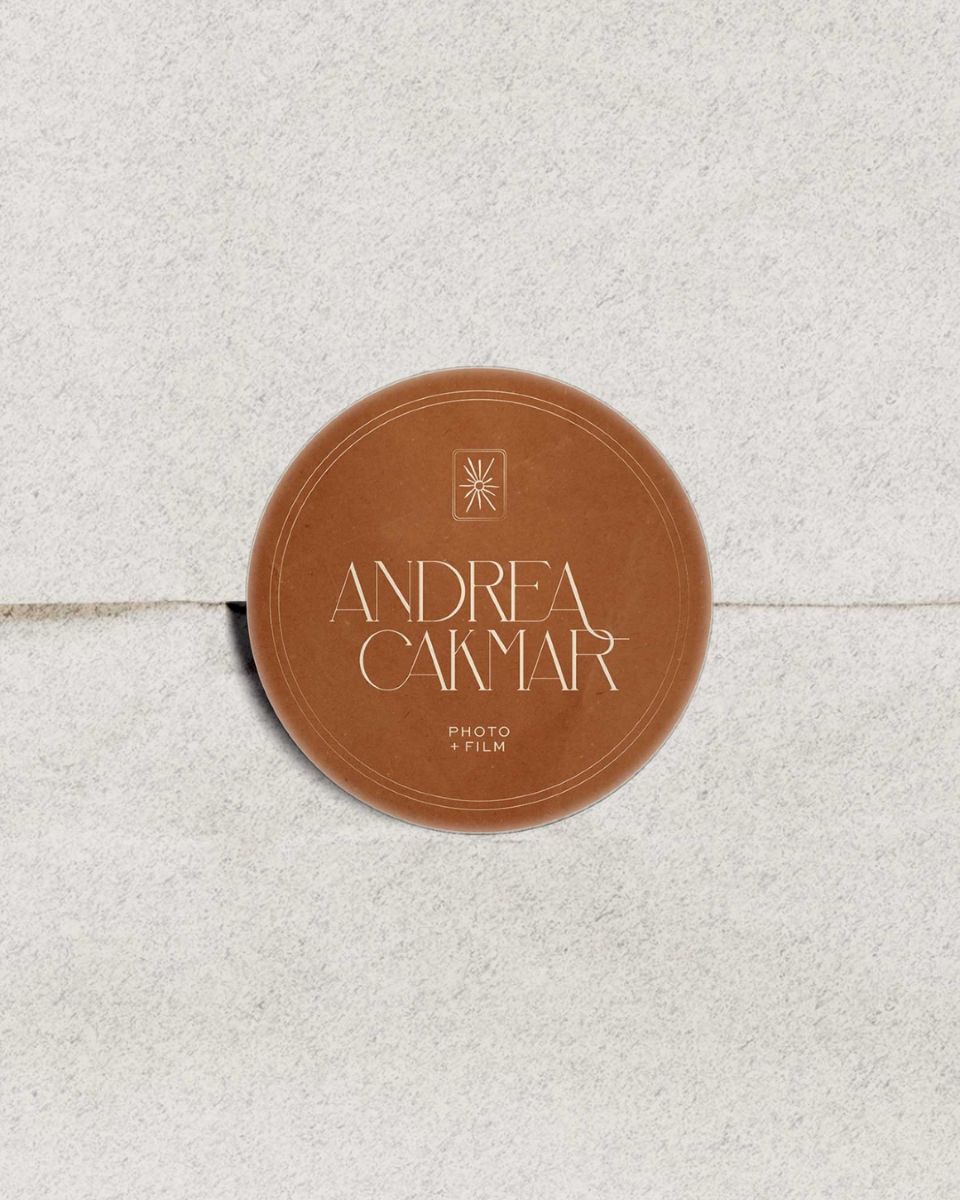 branded sticker for Andrea Cakmar photo and film company