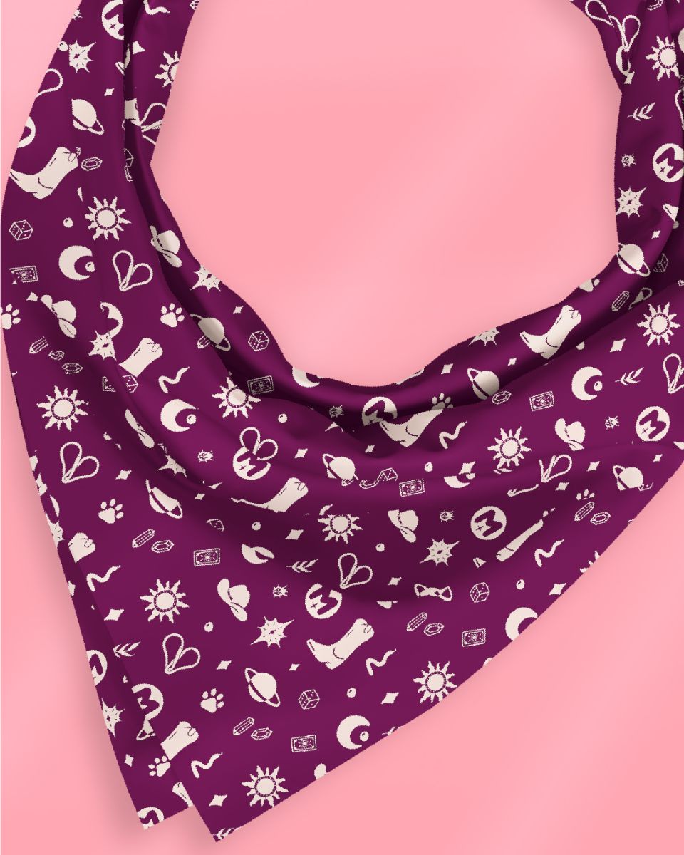 bandana with branding for megan morris photography 