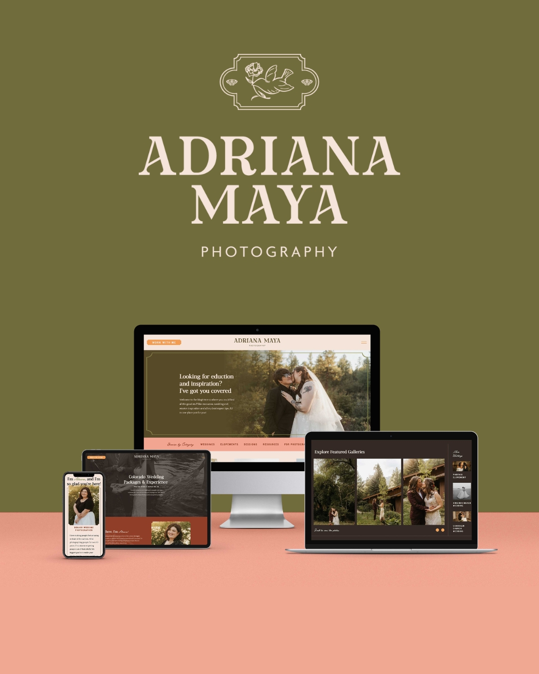 website and logo for adriana maya photography