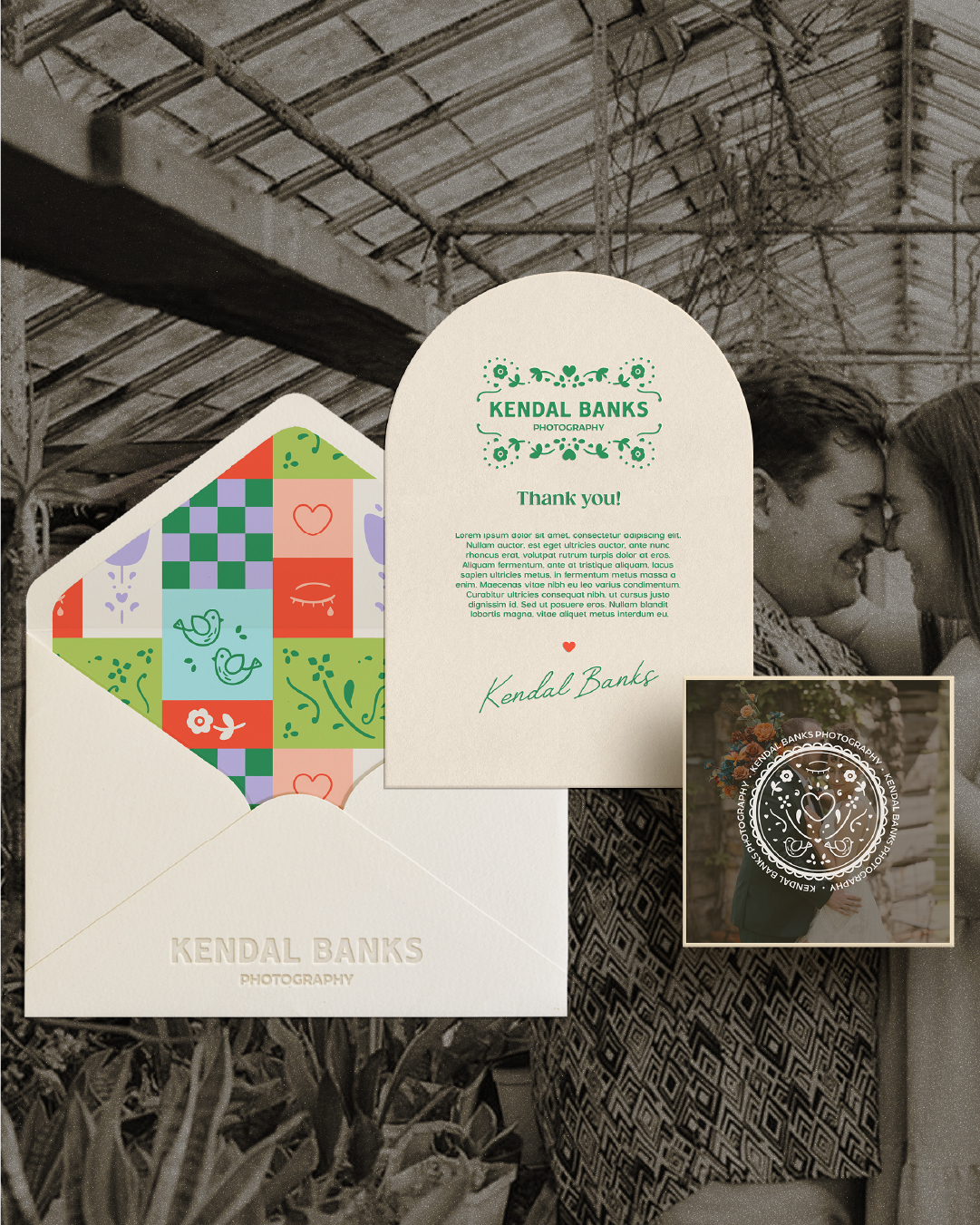 branded invitations for kendal banks photography