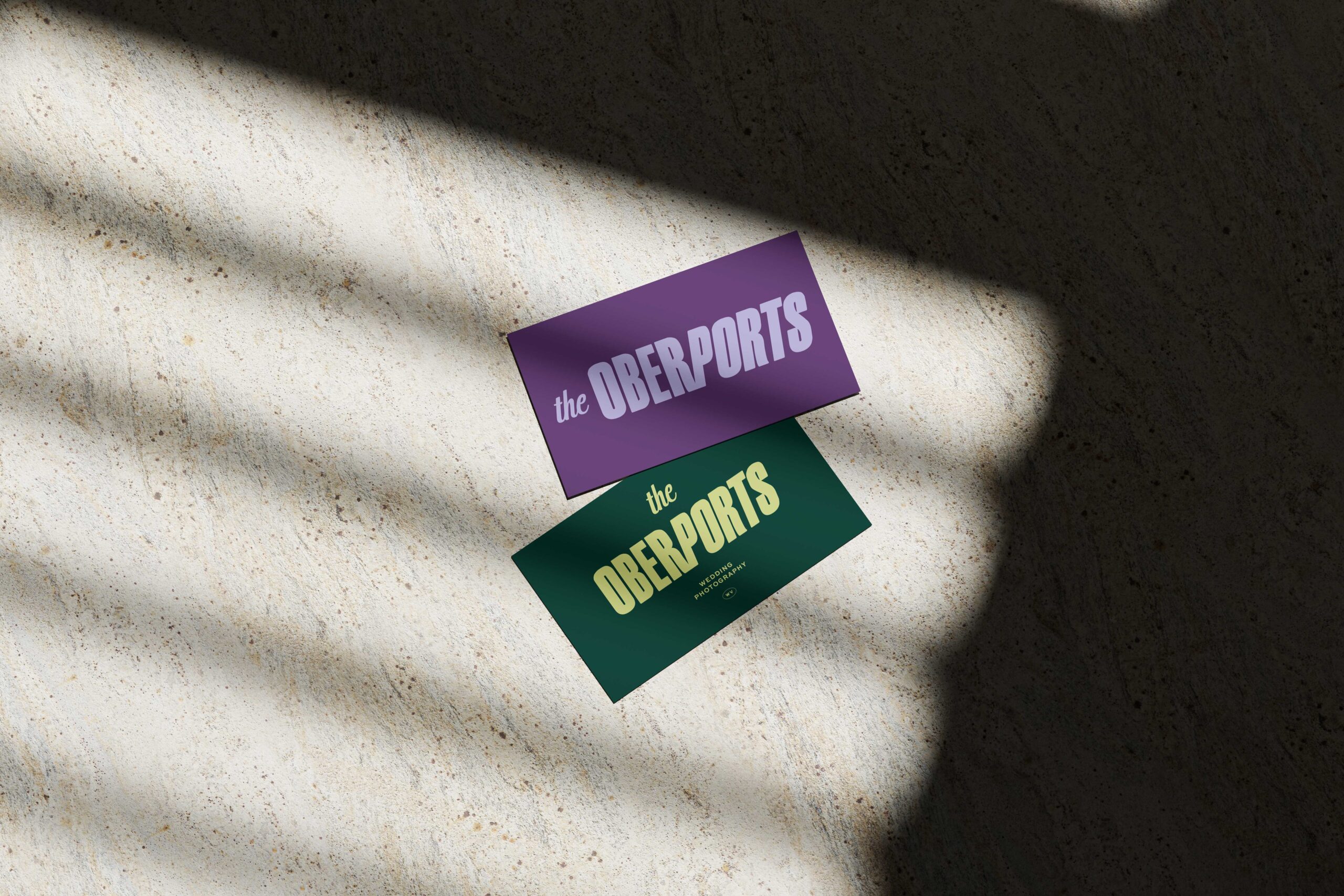 business cards for the oberports wedding photography 