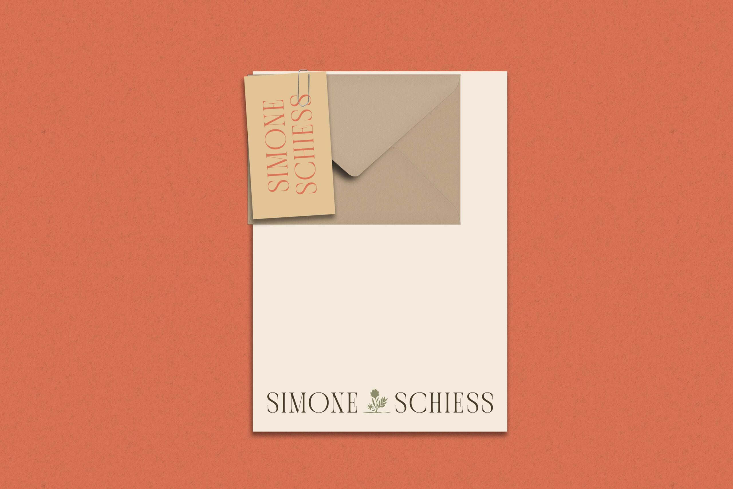 letterhead with simone schiess photo and video logo on it 