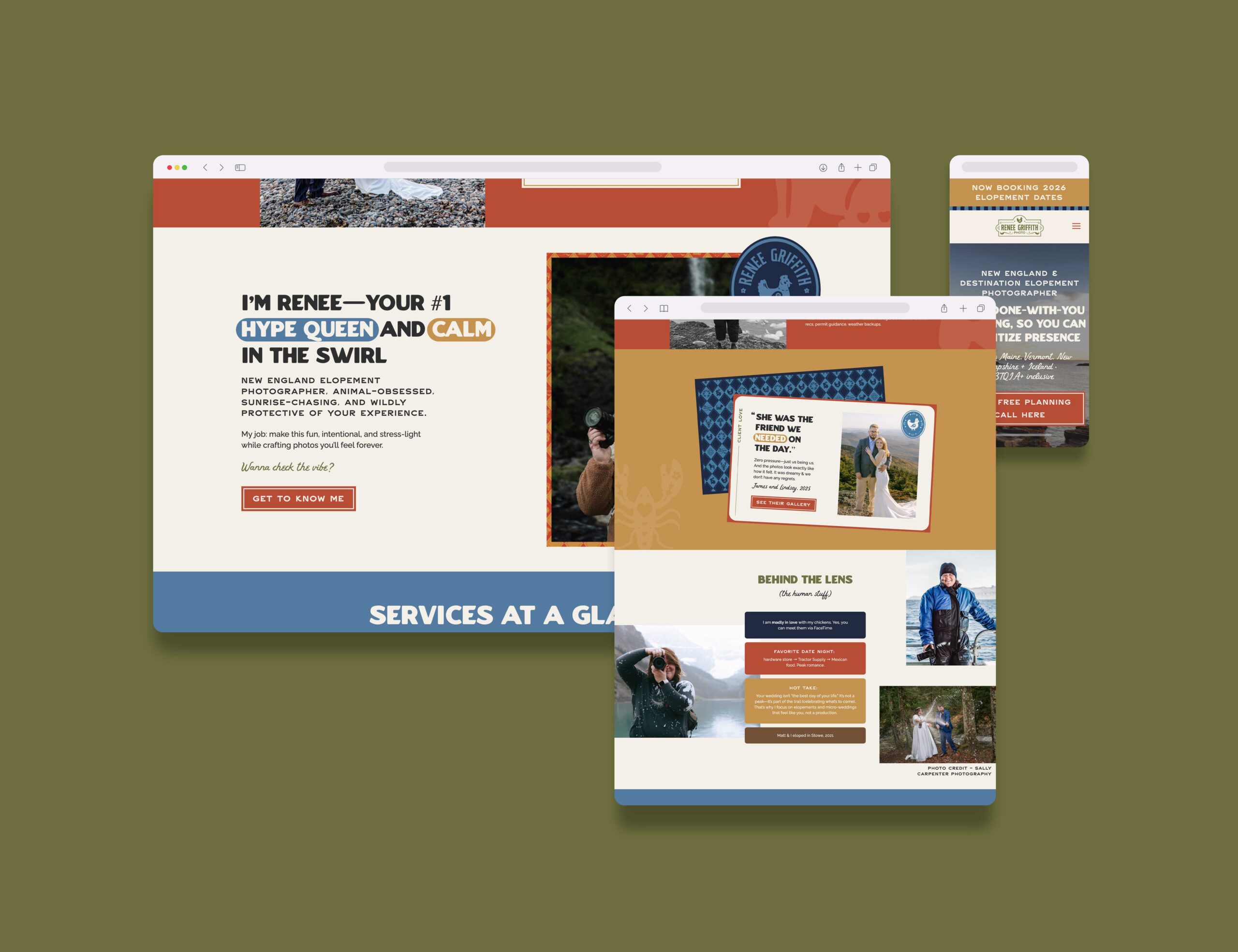 a website layout for a photography business