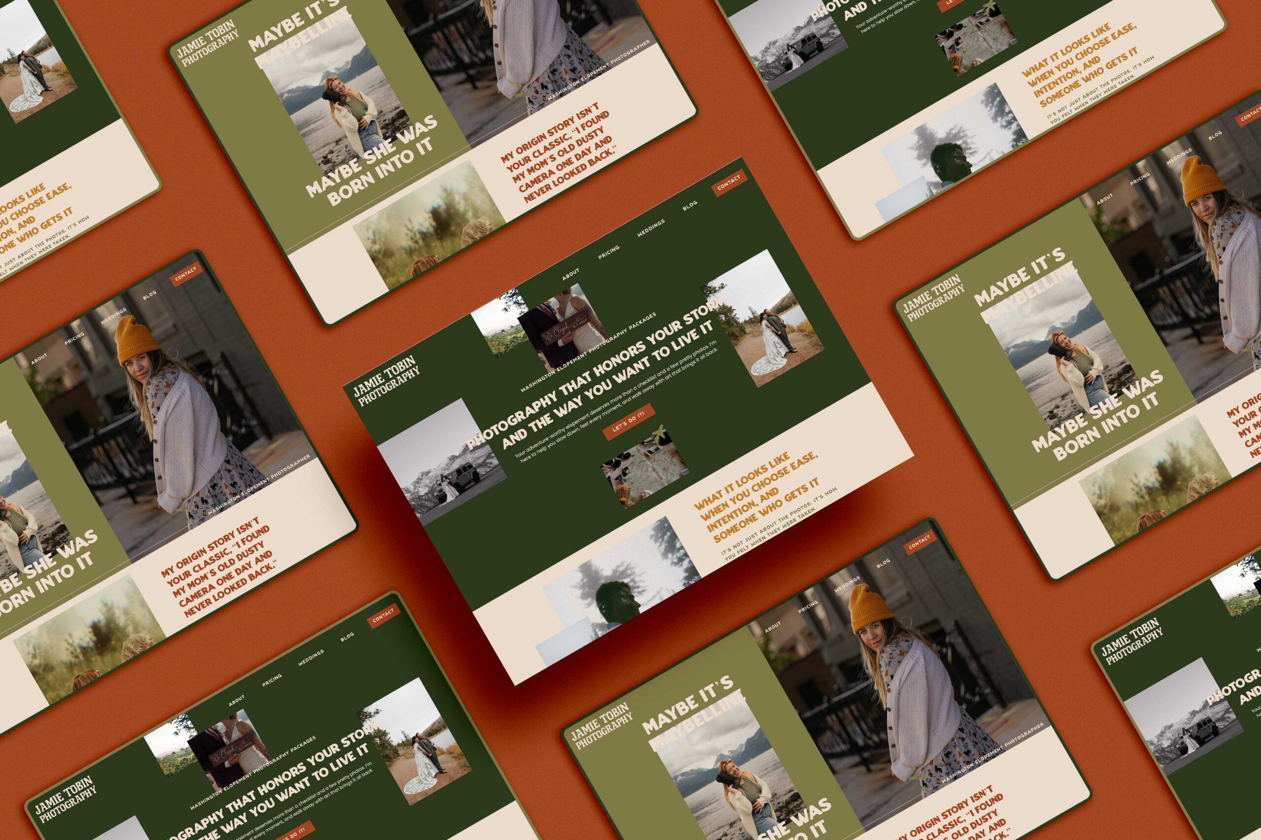 bespoke website design for jamie tobin photography 