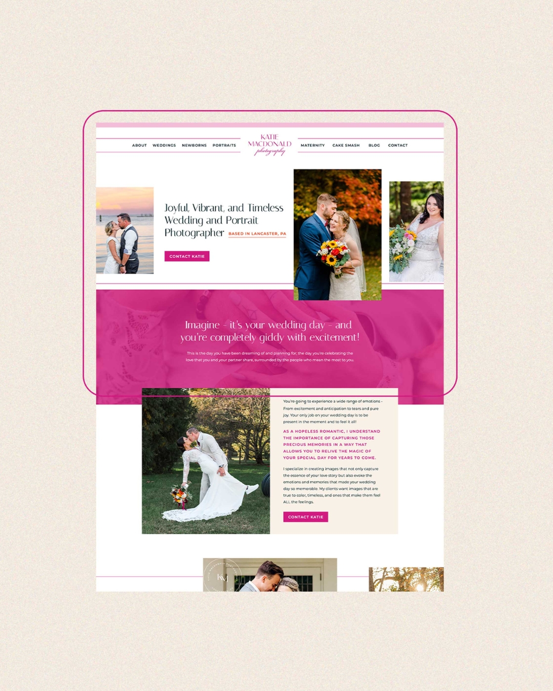 a website layout for katie macdonald photography