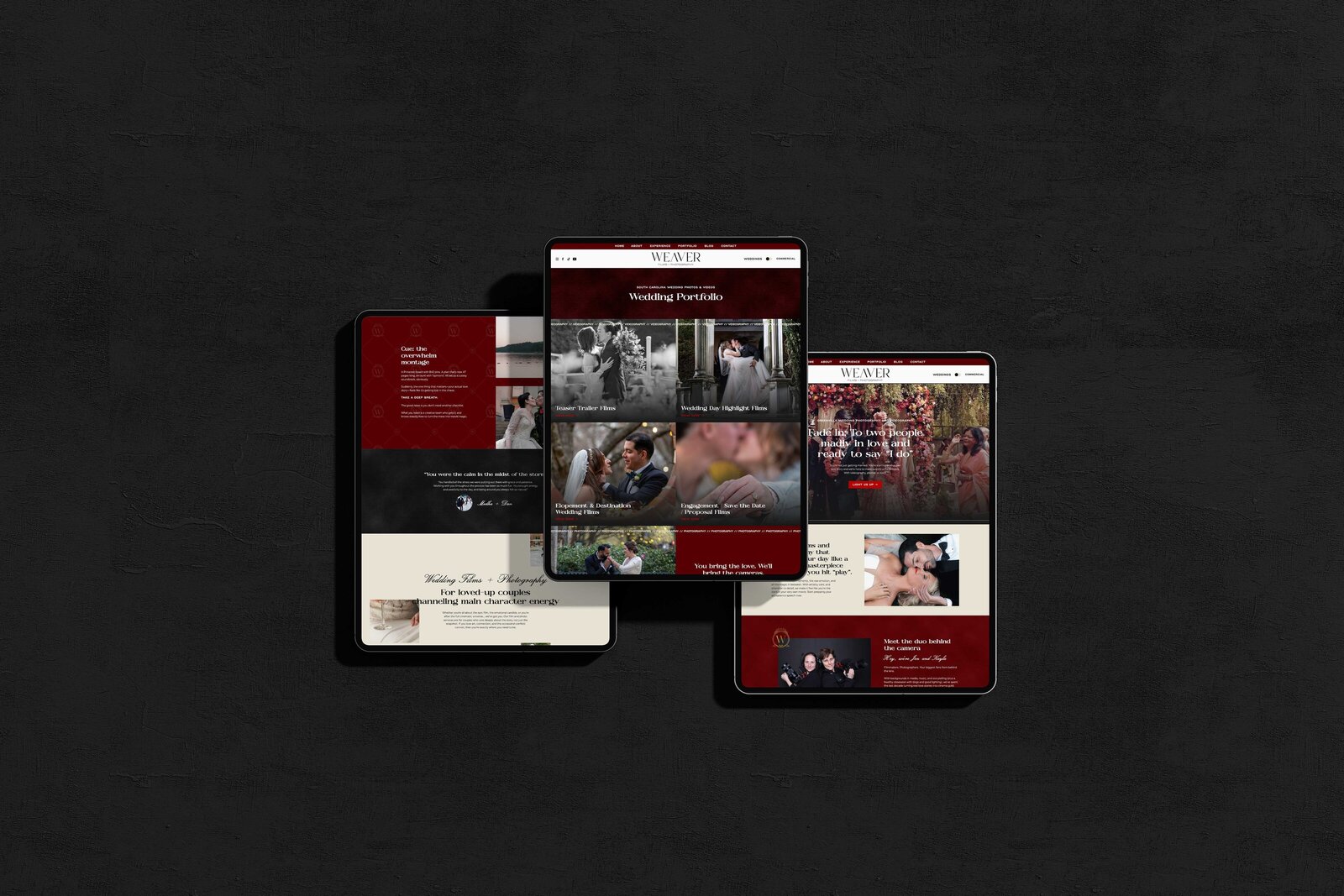 three different tablets set against a black backdrop 