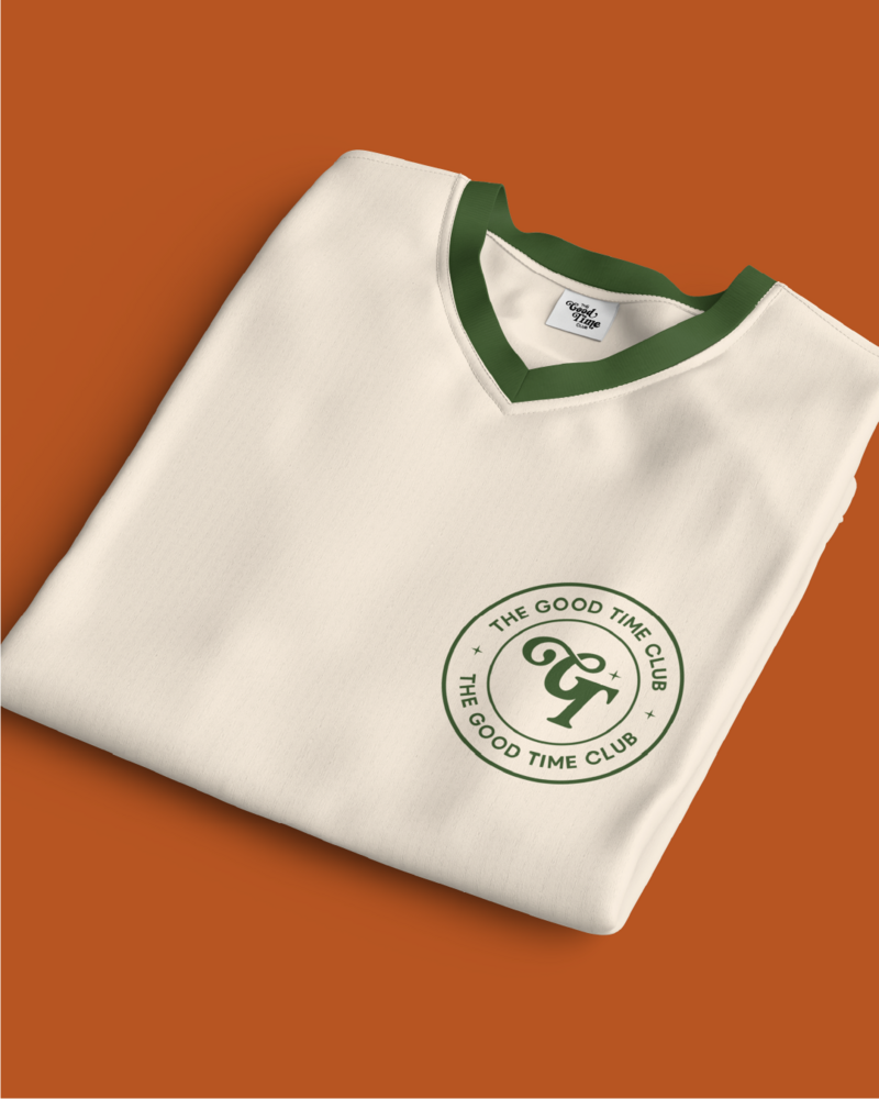a t-shirt with a logo on it for the good time club 