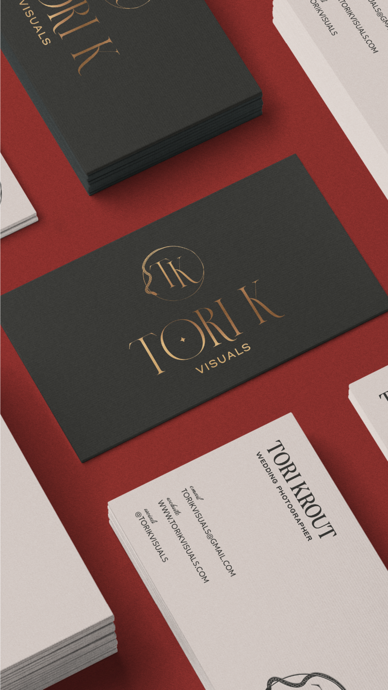business cards for tori k visuals 