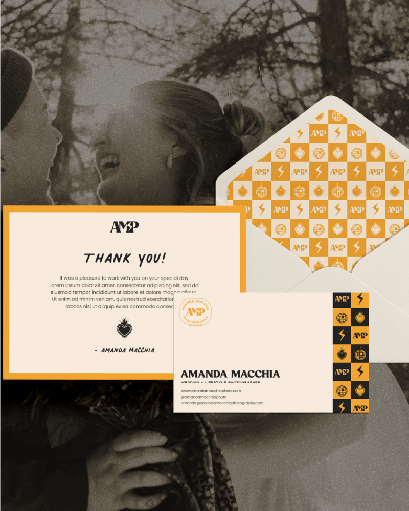 business cards and letters for Amanda Macchia Photography