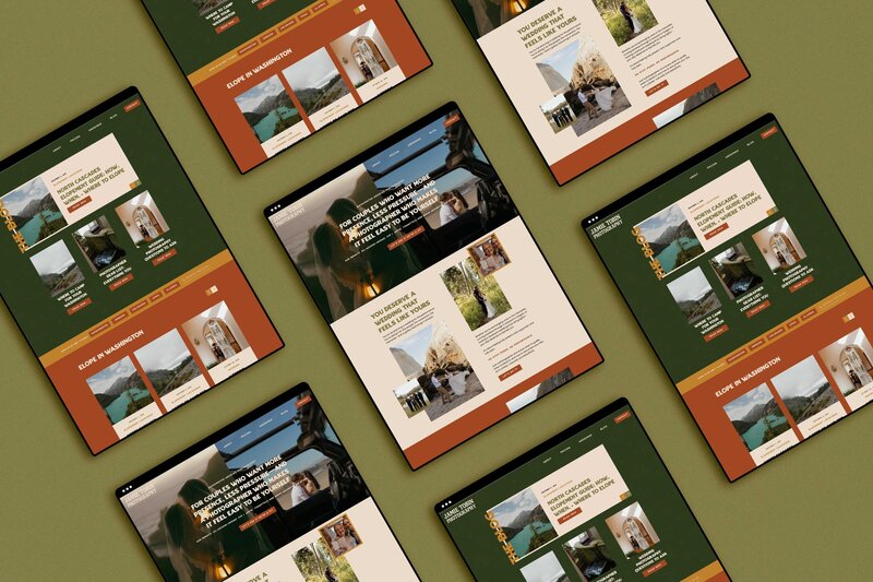 various tablets displaying different website pages for jamie tobin photography